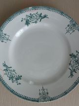 Lot 2 assiettes plates anciennes St Amand - Modèle 4003