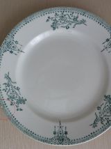 Lot 2 assiettes plates anciennes St Amand - Modèle 4003