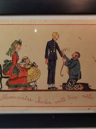 Adorable Cadre Tableau composition 20 ème de Duché publicité