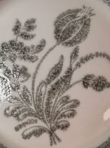 6 Assiettes en Céramique décor Floral Botanique Vintage TBE