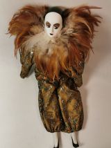 Poupée Vintage Arlequin Carnaval De Venise ancienne Pieds et