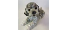 Très belle Figurine caniche Vintage en porcelaine de Göbel. 
