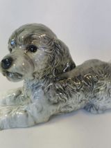 Très belle Figurine caniche Vintage en porcelaine de Göbel. 