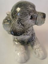 Très belle Figurine caniche Vintage en porcelaine de Göbel. 