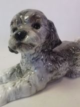Très belle Figurine caniche Vintage en porcelaine de Göbel. 