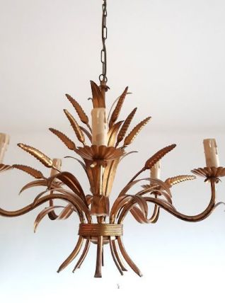 Lustre épi de blé style Hollywood Regency, vers 1960