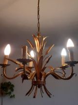Lustre épi de blé style Hollywood Regency, vers 1960