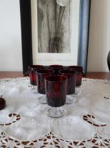 Ensemble de 6 verres à liqueur rouge Rubis Suède LUMINARC
