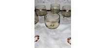 Ensemble de 6 verres à liqueur fumés, Domaine  LUMINARC.