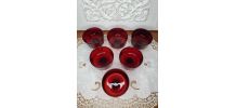 Ensemble de 6 coupes à champagne rouge Rubis Suède LUMINARC.