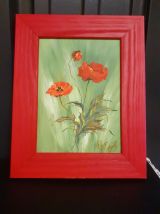 Tableau acrylique sur toile enduite.Petit accroc au bas