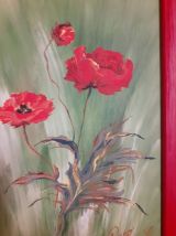 Tableau acrylique sur toile enduite.Petit accroc au bas