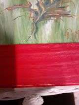 Tableau acrylique sur toile enduite.Petit accroc au bas