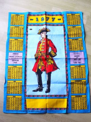 Torchon calendrier 1977