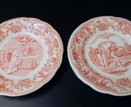 2 Lots de 6 assiettes à dessert Gien"un mariage à la campagn