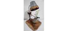 Lampe déco artisanale recyclage moulinette métal
