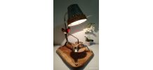 Lampe déco artisanale recyclage moulinette métal