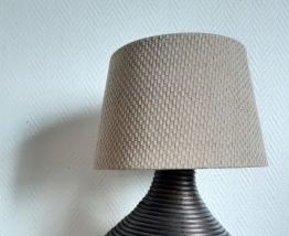 Grande lampe en rotin vintage, vers 1970 