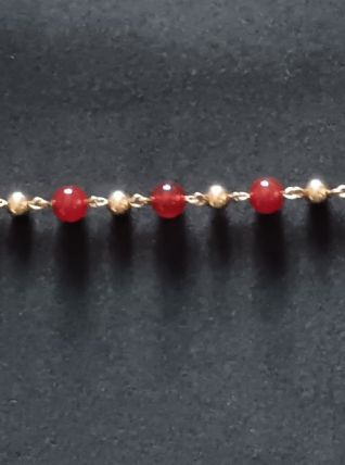 Bracelet plaqué or jaune(Bijoux Murat) et pierres agates