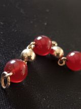 Bracelet plaqué or jaune(Bijoux Murat) et pierres agates