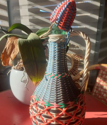 Carafe scoubidou vintage 