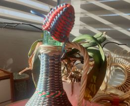 Carafe scoubidou vintage 