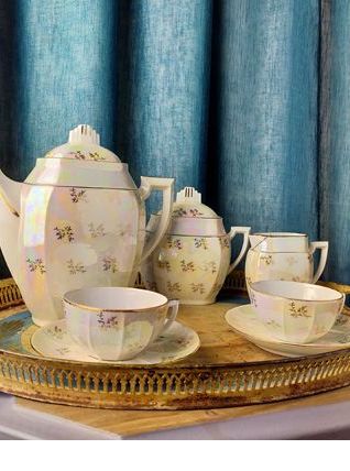 Service à café 15 pièces porcelaine de Limoges Massé et Surg