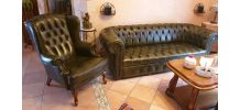 Canapé Chesterfield + Fauteuil + Pouf Très bon état