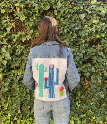Veste Denim Cactus Crochet