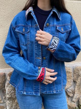 Chemise Denim Patchwork Animal