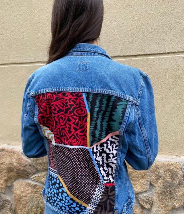 Veste Denim Patchwork Animal