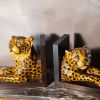  paire de serres livre leopard  , panthere ceram 1950  a 70s