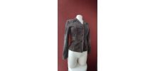 Blazer ceintré kaki vintage Armand Ventilo en velours 