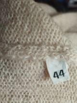 Cardigan laine et mohair avec boutons métal et nacre 