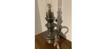 Lampe éclairage à pétrole étain Rouergue vintage art déco de