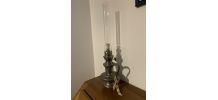 Lampe éclairage à pétrole étain Rouergue vintage art déco de