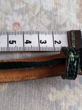 Ceinture fine reptile verte  belle boucle année 30/40