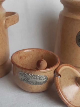 set de pots a cornichons /moutardier anciens