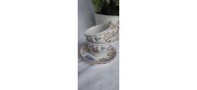  2 tasses thé CHURCHILL ENGLAND fleurs