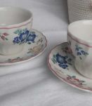  2 tasses thé CHURCHILL ENGLAND fleurs