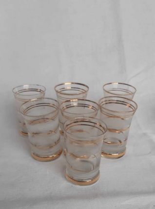 10 verres granités liseré or