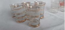 10 verres granités liseré or