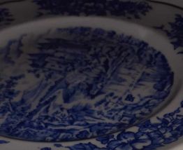 3 assiettes en porcelaine Pyroblan "BP"