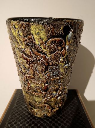Vase en céramique Vallauris Fat Lava 1960