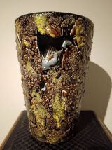 Vase en céramique Vallauris Fat Lava 1960