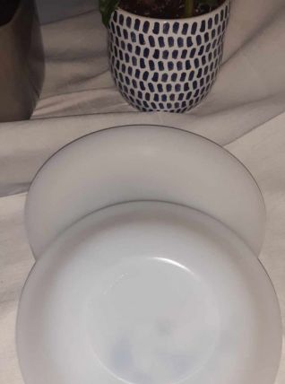 5 assiettes a dessert arcopal modele marguerites