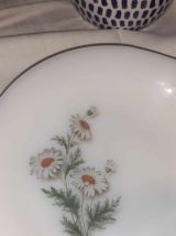 5 assiettes a dessert arcopal modele marguerites