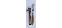 duo vintage rare fourchette et manche a gigot