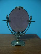 Miroir psyché pivotant en bronze doré patiné