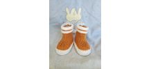 Chaussons bottes de pluie AIGLE pour bébé  tricot fait main
